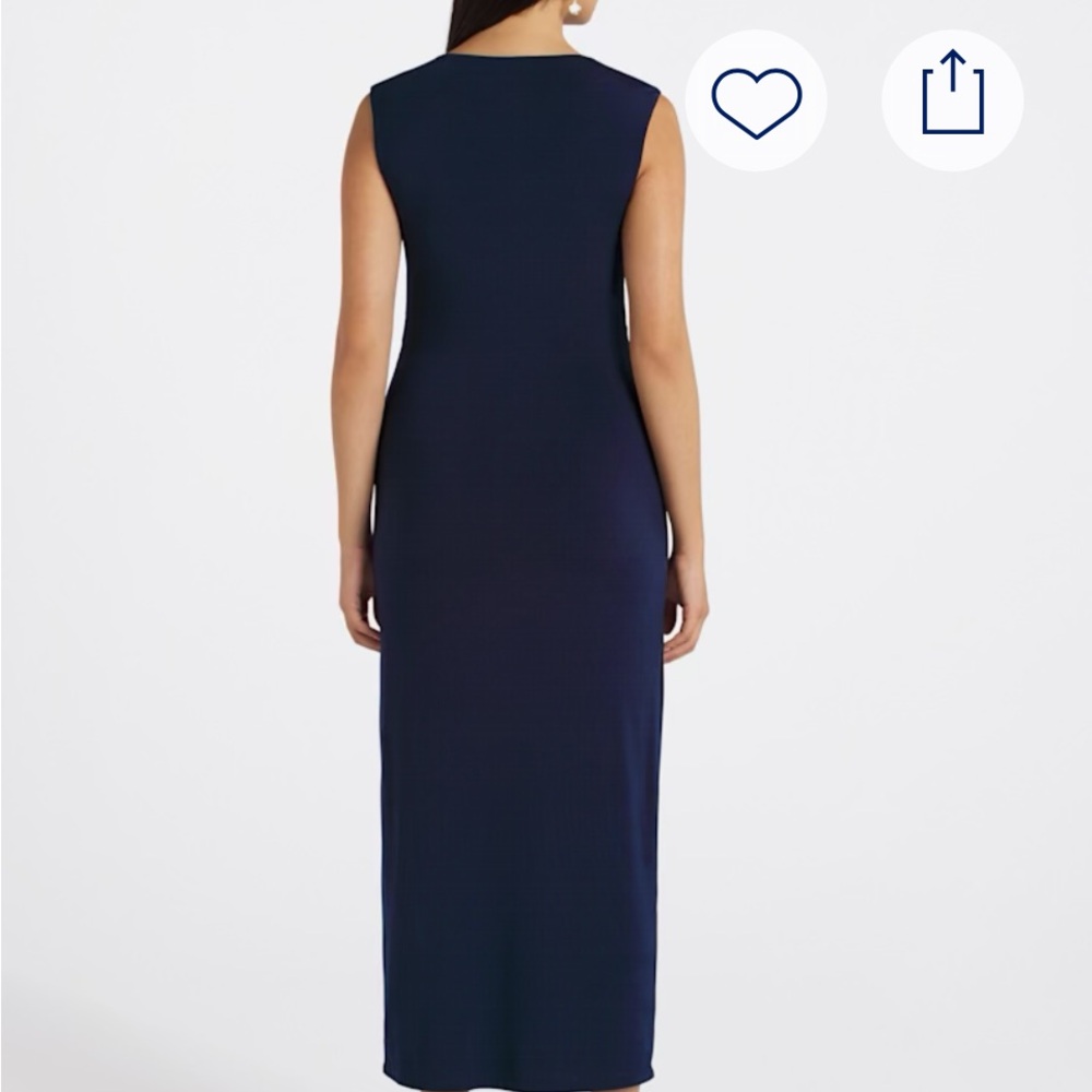 Elegant Navy Blue Sleeveless Dress